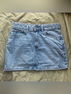 Light Blue Denim Mini Skirt - Women